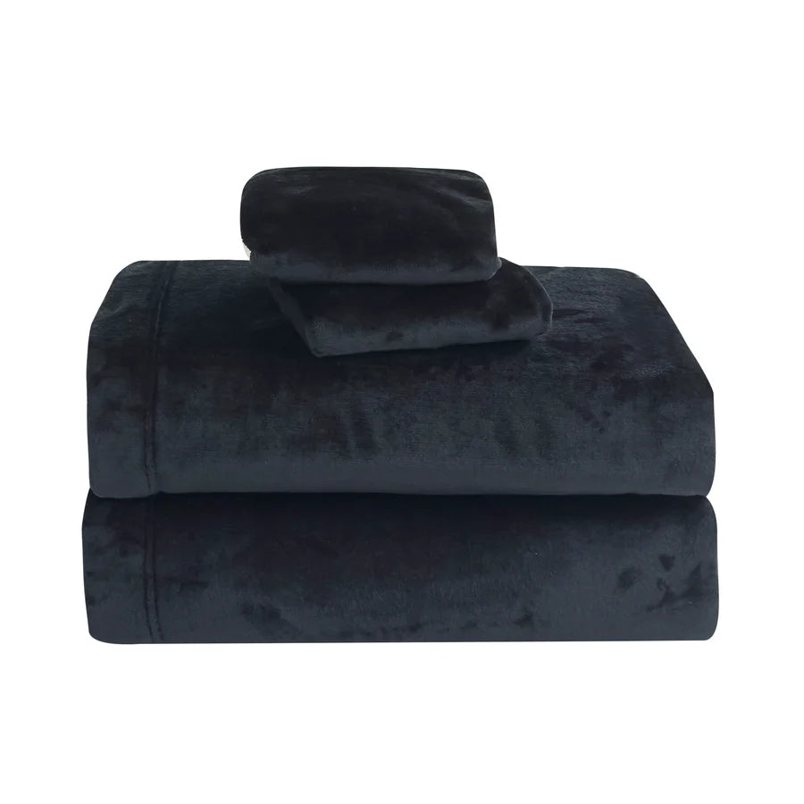 4-Piece Velvet Plush Flannel Sheet Set kuyami
