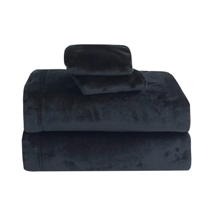 4-Piece Velvet Plush Flannel Sheet Set kuyami